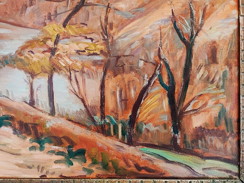 Eugène Alluaud (1866-1947) Ambiance rose d'hiver à Crozant c. 1925. Vallée de la Creuse Cézanne-photo-1