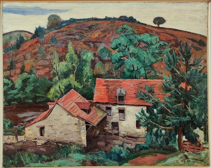 Eugène Alluaud ( 1866-1947) Moulin Bouchardon Creuse ~1925. Ecole De Crozant Limoges Guillaumin-photo-3