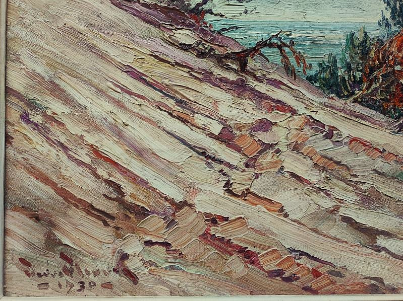 Pierre Fleury (1900-1985) Matin au Pyla avril 1930 Arcachon. Peintre de l'air, Yeu, Aix Crozant-photo-1