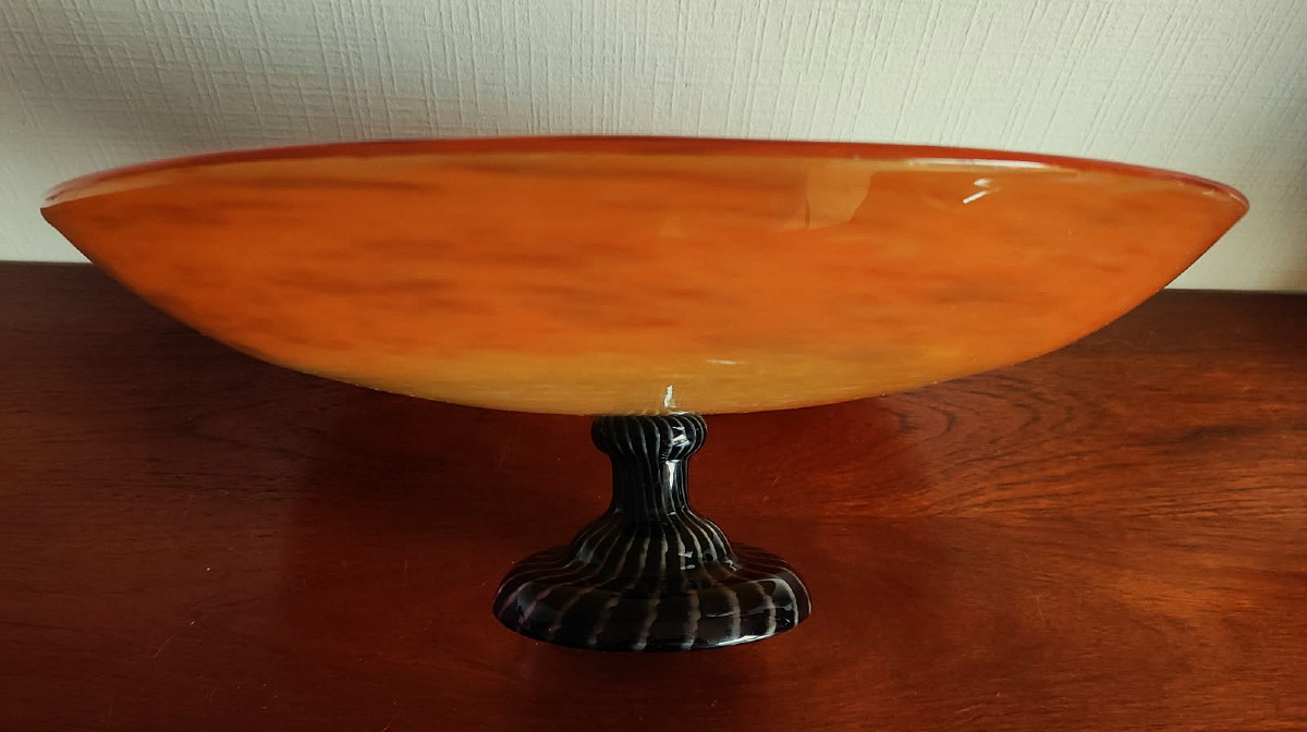 Charles Schneider (1881-1953) Grande coupe en verre Art Déco 1925/1930. Verre Français, Daum, -photo-2