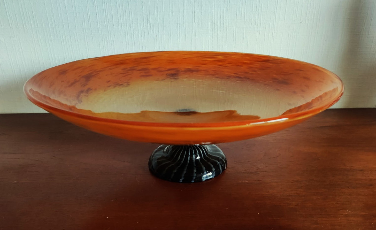 Charles Schneider (1881-1953) Grande coupe en verre Art Déco 1925/1930. Verre Français, Daum, 