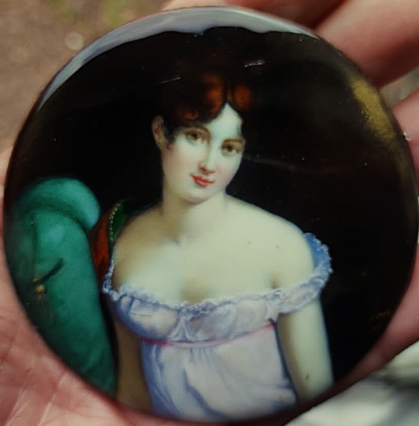 Louis Dalpayrat (1838-1901) Portrait Of A Woman C. 1880 After Lebrun In Limoges. Bourdery, Ruben-photo-2