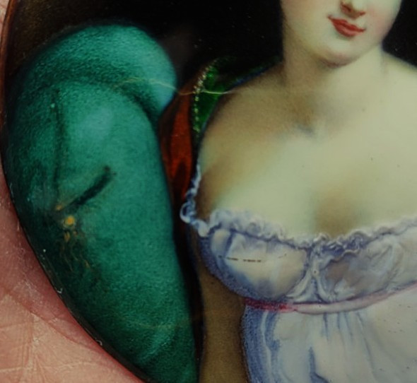 Louis Dalpayrat (1838-1901) Portrait Of A Woman C. 1880 After Lebrun In Limoges. Bourdery, Ruben-photo-1