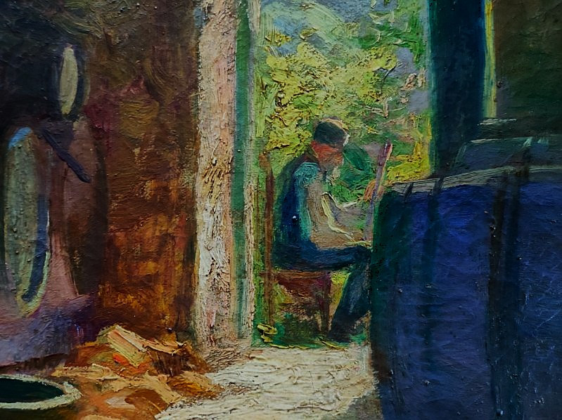 Henri Jamet (1858-1940) Winegrower In His Cellar, Gargilesse. Crozant School, Berry, Creuse, Gien-photo-3