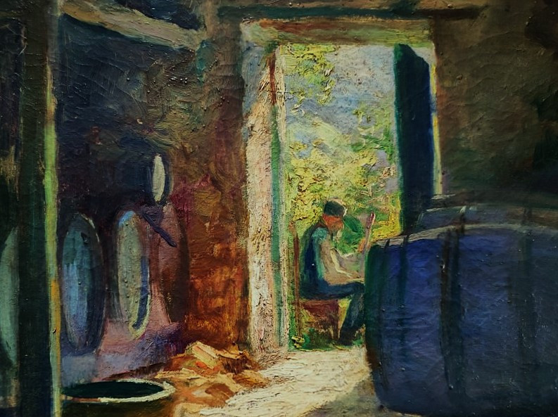 Henri Jamet (1858-1940) Winegrower In His Cellar, Gargilesse. Crozant School, Berry, Creuse, Gien-photo-2