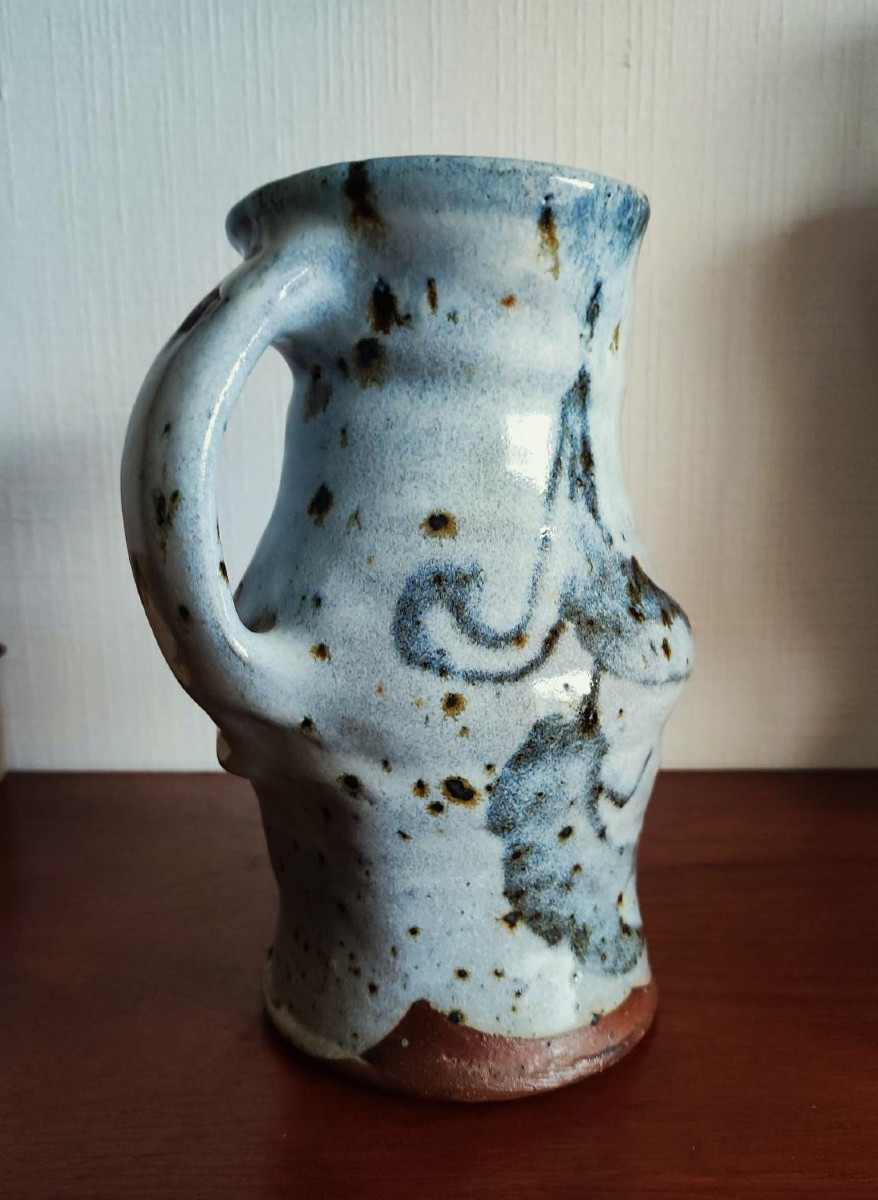 Anne Kjaersgaard (1933-1990) Stoneware Pitcher ~1980. La Borne, Linard, Leach, Joulia, Ivanoff Astoul-photo-2