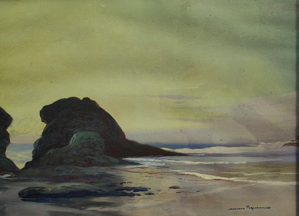 Jean Louis Paguenaud (1876-1952) Les jumeaux à Hendaye, Pays-Basque. Limoges, Marine, Espagne-photo-2