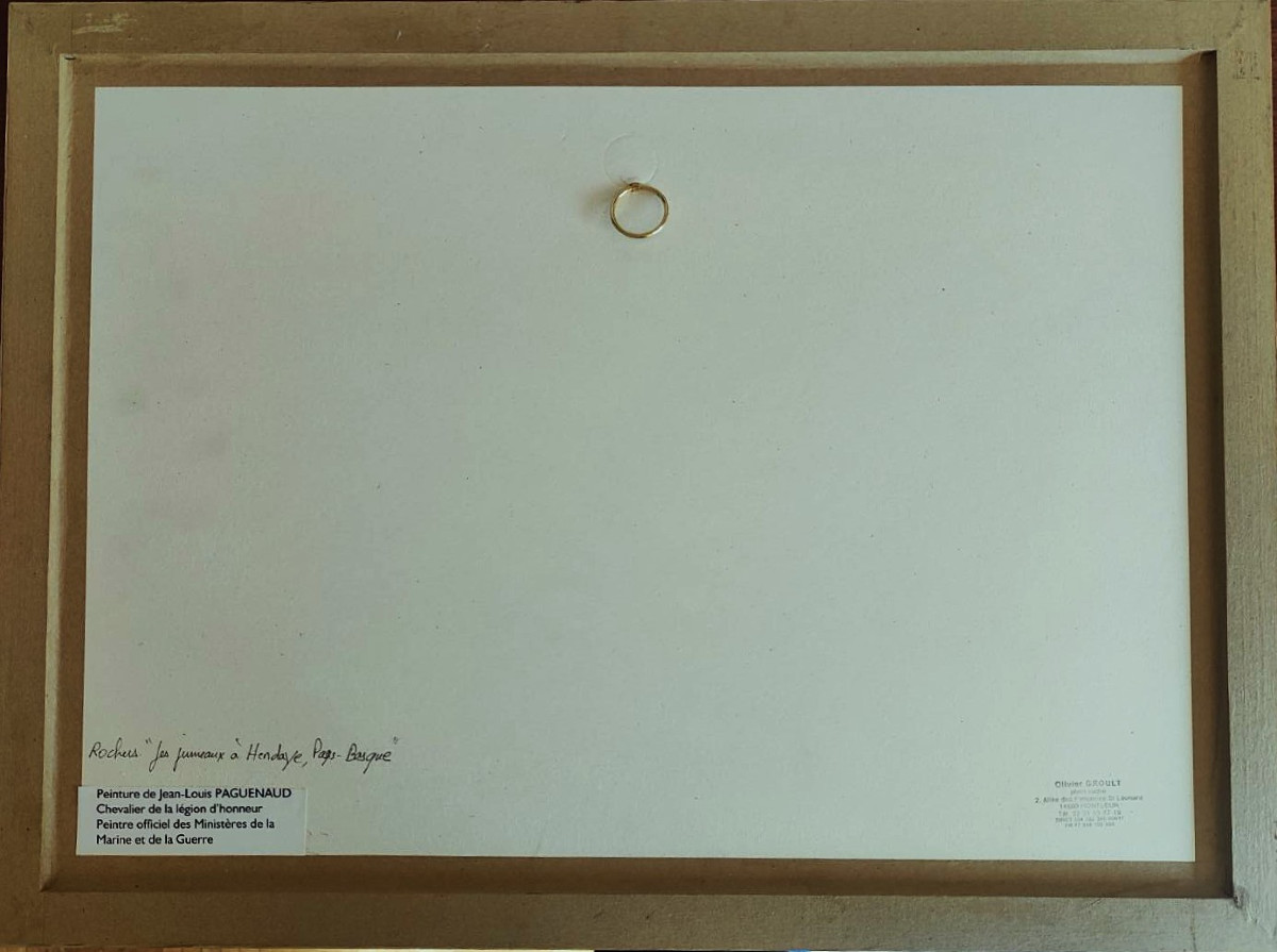 Jean Louis Paguenaud (1876-1952) Les jumeaux à Hendaye, Pays-Basque. Limoges, Marine, Espagne-photo-7