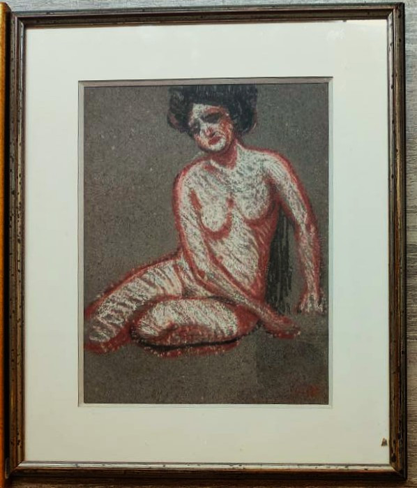 Charles Bichet (1863-1929)  Nu assis. Fauve, Limoges, Crozant, Guillaumin, Valtat, Dalpayrat