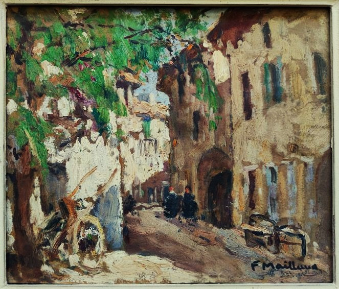 Fernand Maillaud (1863-1948) Lively Street In The Sun. Orange, Berry. Crozant And Provençal School-photo-2