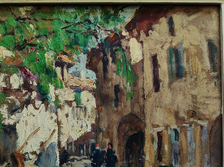 Fernand Maillaud (1863-1948) Lively Street In The Sun. Orange, Berry. Crozant And Provençal School-photo-4