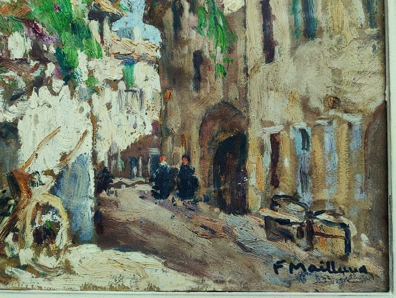 Fernand Maillaud (1863-1948) Lively Street In The Sun. Orange, Berry. Crozant And Provençal School-photo-1