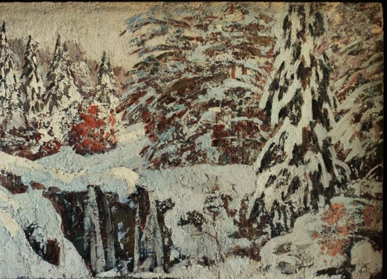 Philippe Wallet (19ème-20ème) Paysage de neige, Jura. Doubs, Roz, Fernier, Suisse, montagne.  -photo-3