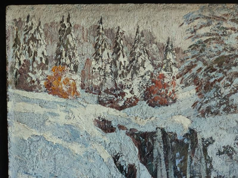 Philippe Wallet (19ème-20ème) Paysage de neige, Jura. Doubs, Roz, Fernier, Suisse, montagne.  -photo-4