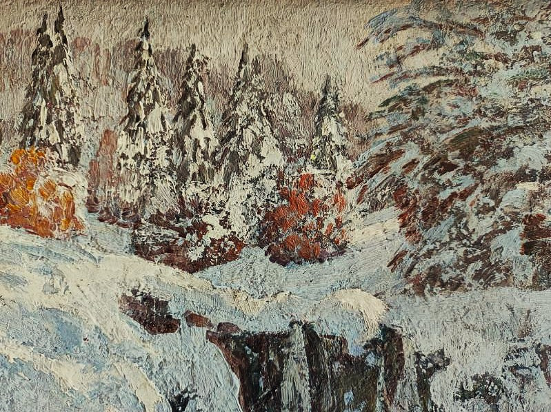 Philippe Wallet (19ème-20ème) Paysage de neige, Jura. Doubs, Roz, Fernier, Suisse, montagne.  -photo-5