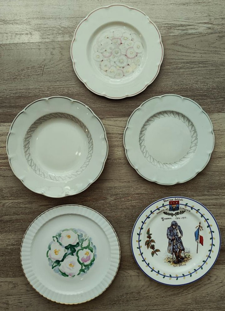 Assiettes porcelaine de Limoges de Bernardaud + Haviland décors de Van Dongen, Alluaud, Lalique