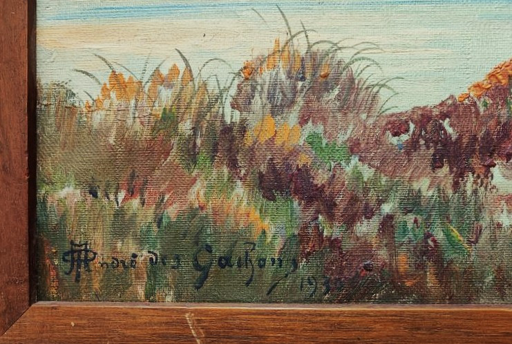 André Des Gachons 1871-1951 Paysage lacustre symboliste 1930, Berry. Ecole de Crozant, Maillaud-photo-7