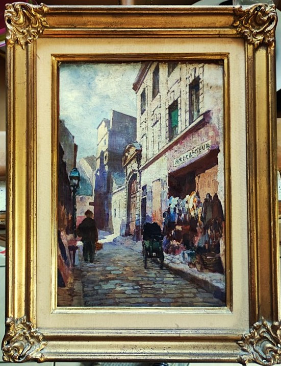 Robert Génicot (1890-1981), Secondhand Dealer, Rue Saint-julien Le Pauvre, Paris, 1910. Lansyer, Lebourg