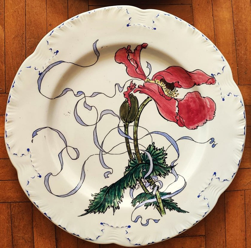 Félix Bracquemond (1833-1914) Service Fleurs et Rubans 1879 Creil et Montereau Haviland Chaplet-photo-3