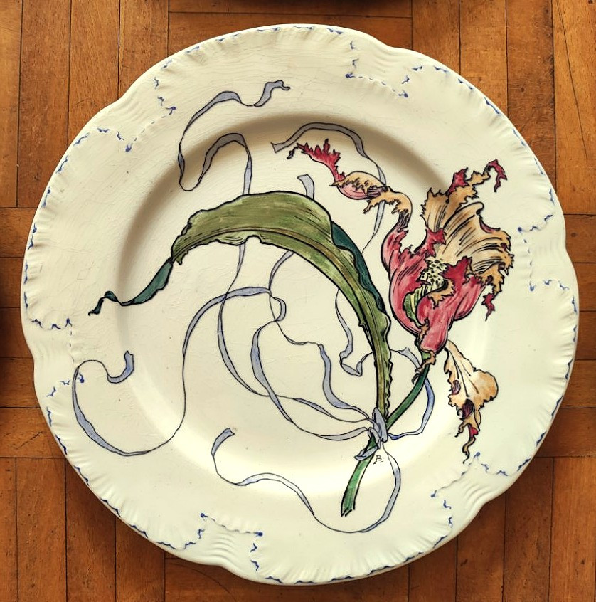 Félix Bracquemond (1833-1914) Service Fleurs et Rubans 1879 Creil et Montereau Haviland Chaplet-photo-3