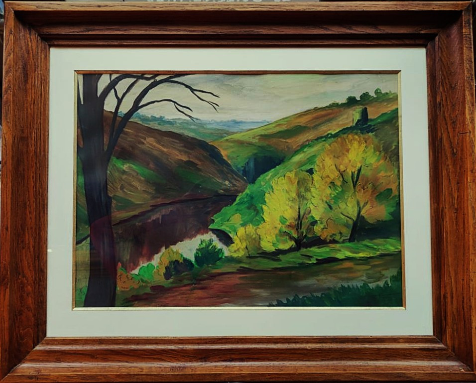 Gaston Thiery (1922-2013) Soir d'automne sur la Sedelle à Crozant. Creuse, Detroy, Fresselines-photo-2