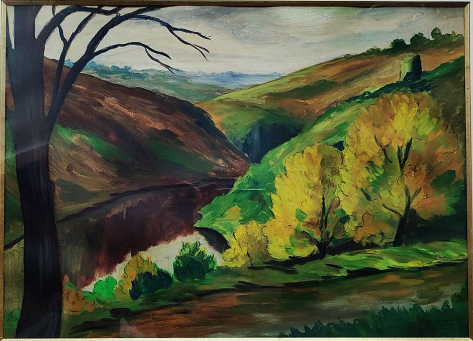 Gaston Thiery (1922-2013) Soir d'automne sur la Sedelle à Crozant. Creuse, Detroy, Fresselines-photo-4