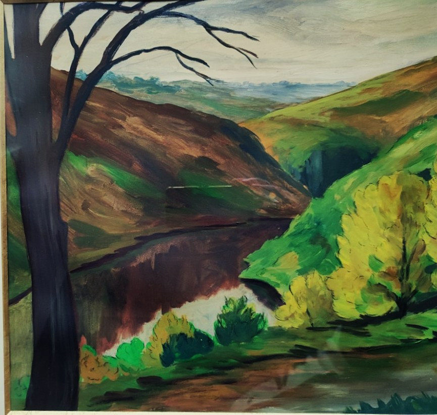 Gaston Thiery (1922-2013) Soir d'automne sur la Sedelle à Crozant. Creuse, Detroy, Fresselines-photo-1