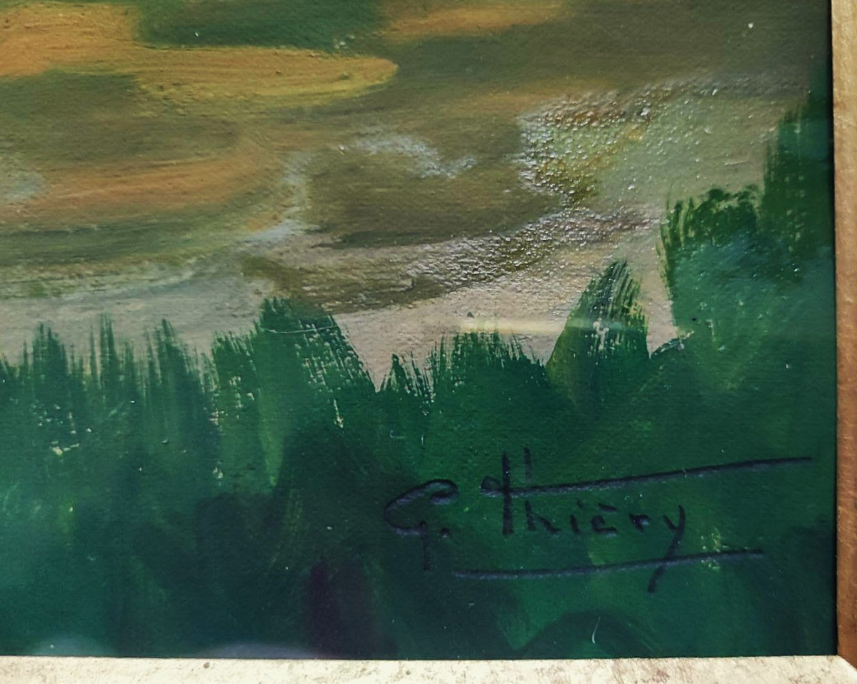 Gaston Thiery (1922-2013) Soir d'automne sur la Sedelle à Crozant. Creuse, Detroy, Fresselines-photo-6