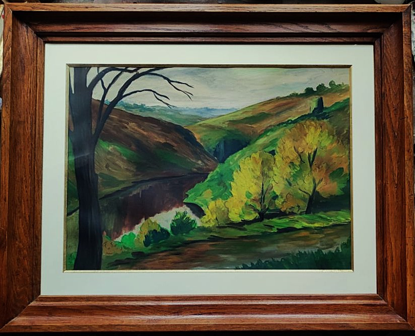 Gaston Thiery (1922-2013) Soir d'automne sur la Sedelle à Crozant. Creuse, Detroy, Fresselines