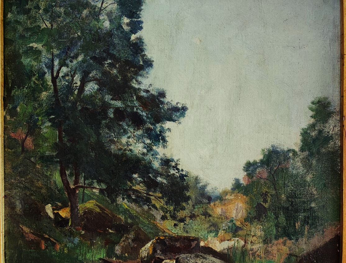 Abbé Laurent Guétal (1841-1892) Bord De Sedelle. Crozant School, Hareux, Grenoble, Dauphiné-photo-4