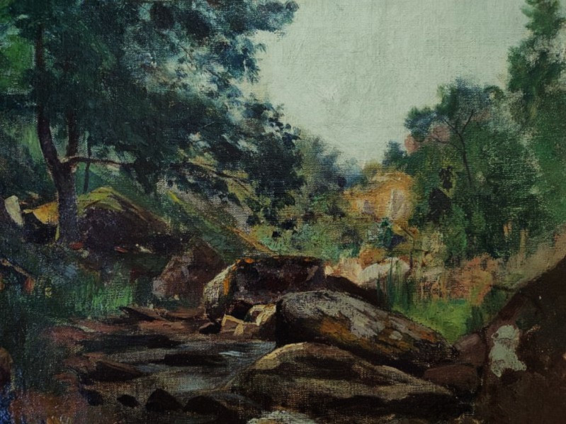 Abbé Laurent Guétal (1841-1892) Bord De Sedelle. Crozant School, Hareux, Grenoble, Dauphiné-photo-2