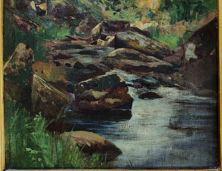 Abbé Laurent Guétal (1841-1892) Bord De Sedelle. Crozant School, Hareux, Grenoble, Dauphiné-photo-5