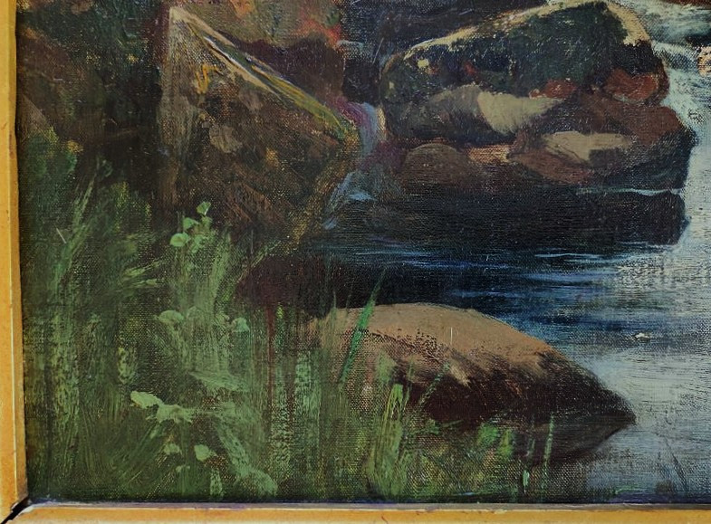 Abbé Laurent Guétal (1841-1892) Bord De Sedelle. Crozant School, Hareux, Grenoble, Dauphiné-photo-6