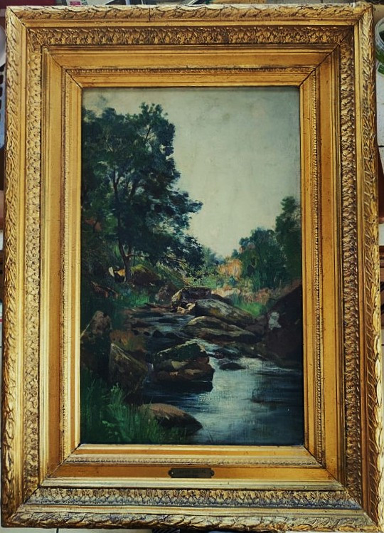 Abbé Laurent Guétal (1841-1892) Bord De Sedelle. Crozant School, Hareux, Grenoble, Dauphiné