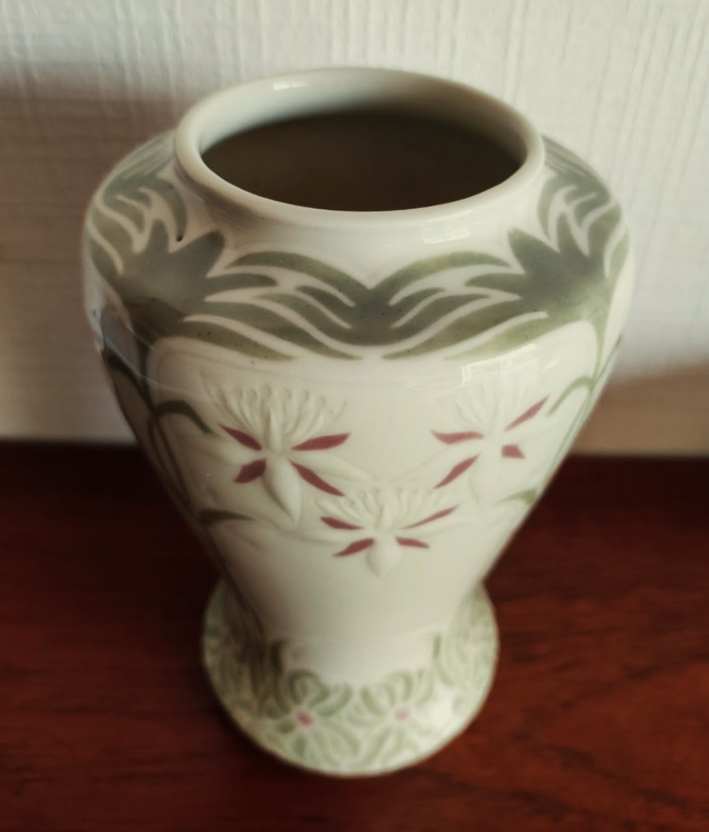 Art Nouveau Bing And Colonna Edward (1862-1948) Gda Limoges Vase Circa 1900. De Feure, Gallé Deck-photo-2