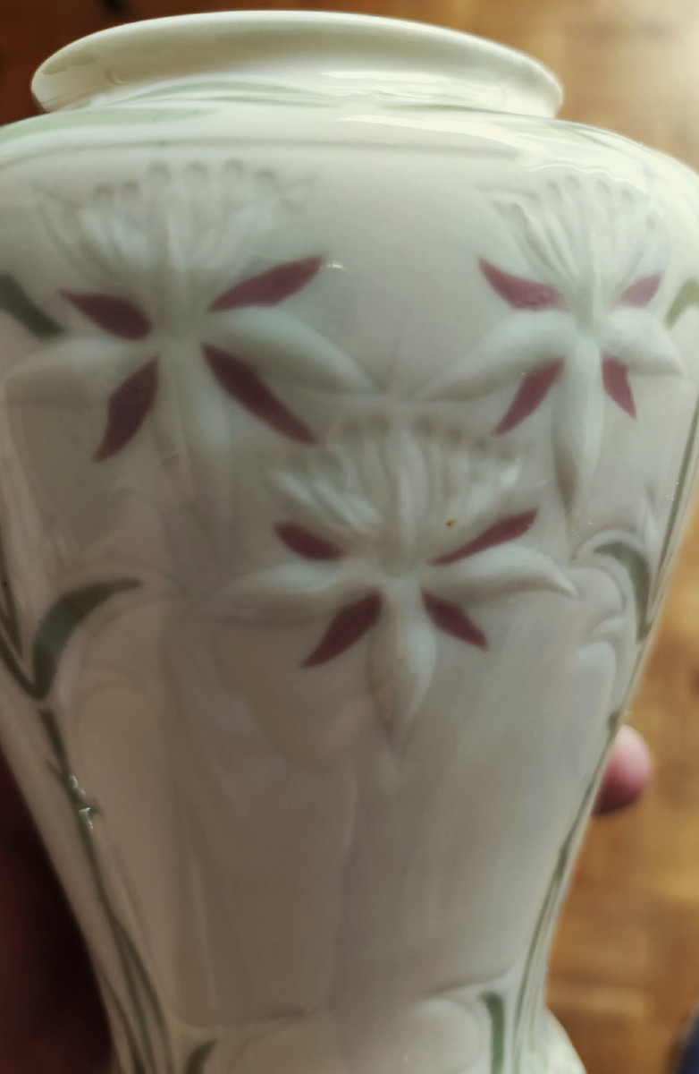 Art Nouveau Bing And Colonna Edward (1862-1948) Gda Limoges Vase Circa 1900. De Feure, Gallé Deck-photo-2