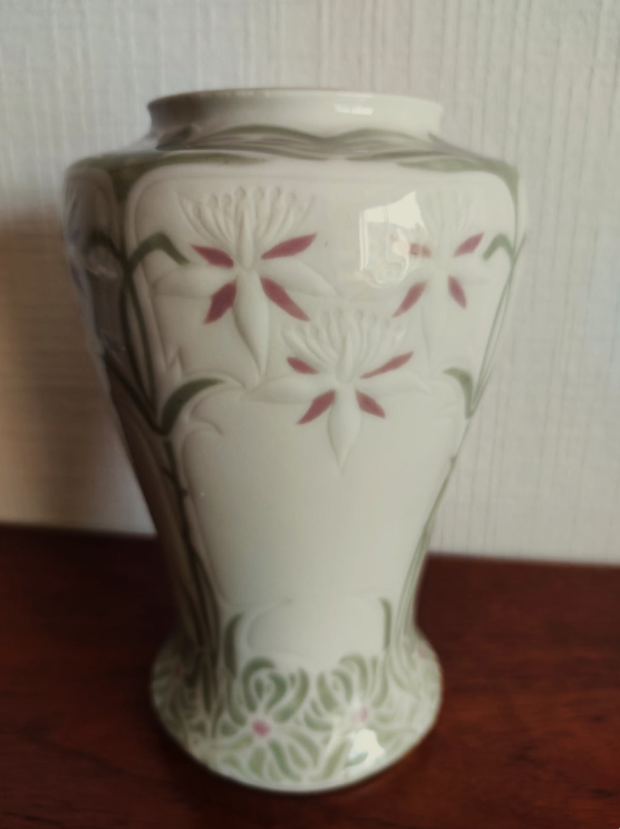 Art Nouveau Bing And Colonna Edward (1862-1948) Gda Limoges Vase Circa 1900. De Feure, Gallé Deck
