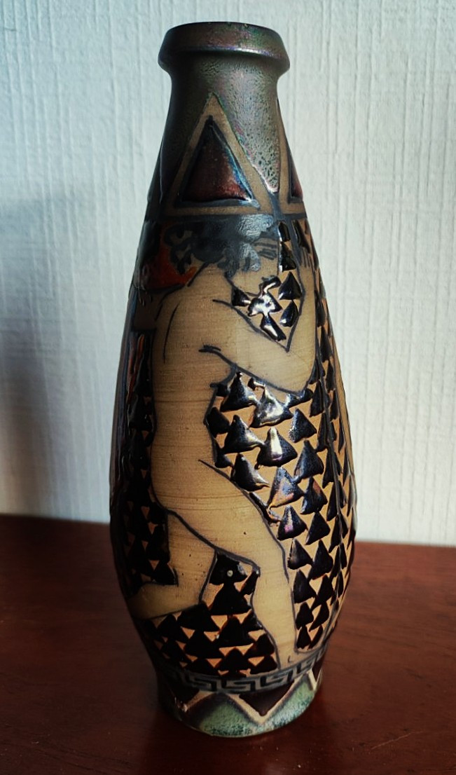 Vase décor néogrec de Pierre Almès chez BACS Golfe Juan ~1922. Barol, Ciboure, Massier Floutier-photo-2