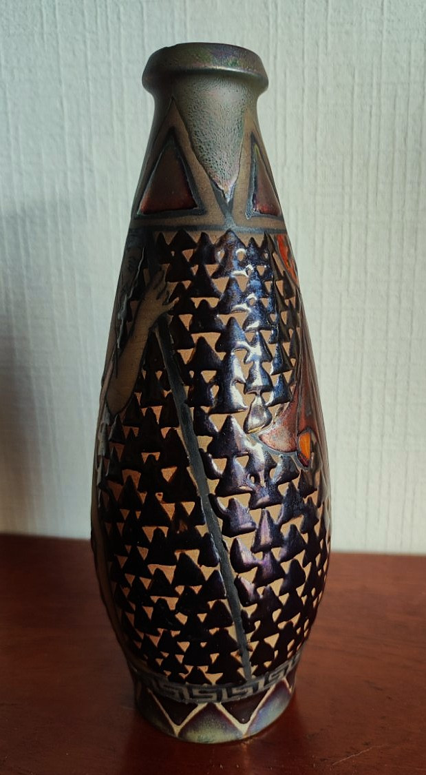 Vase décor néogrec de Pierre Almès chez BACS Golfe Juan ~1922. Barol, Ciboure, Massier Floutier-photo-4