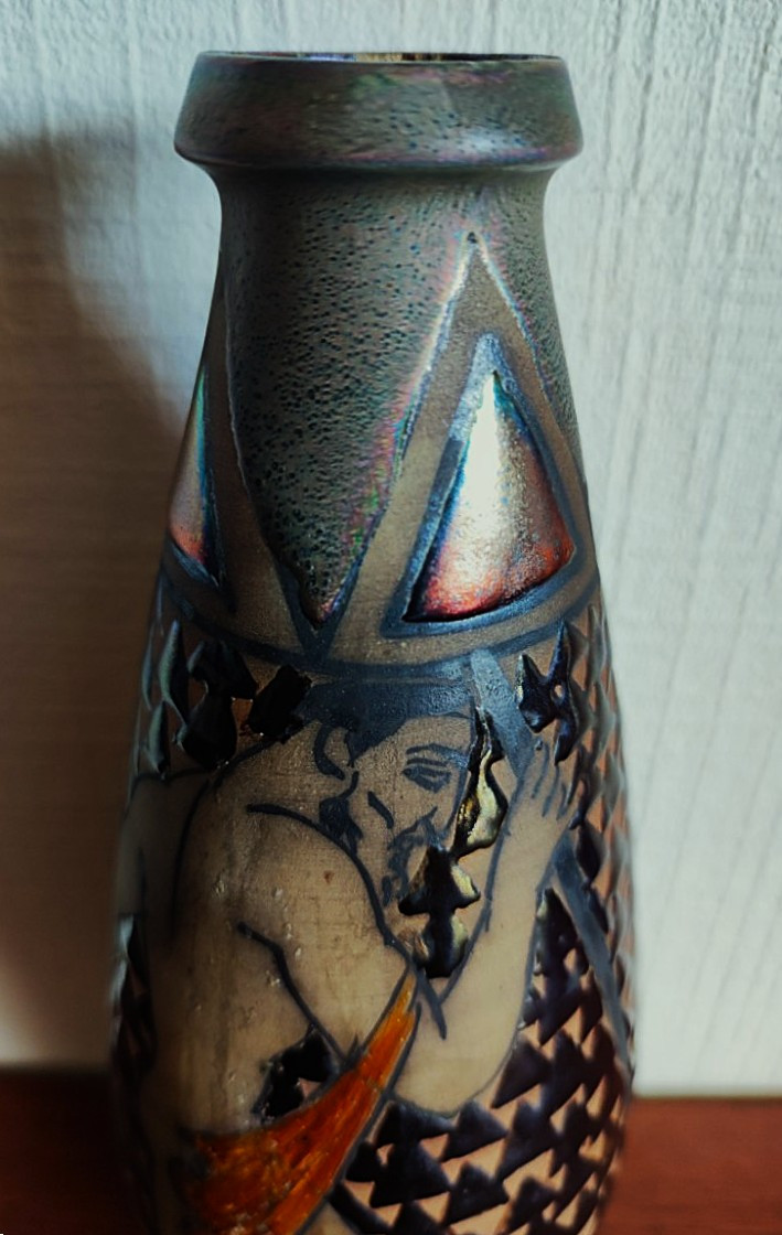 Vase décor néogrec de Pierre Almès chez BACS Golfe Juan ~1922. Barol, Ciboure, Massier Floutier-photo-2