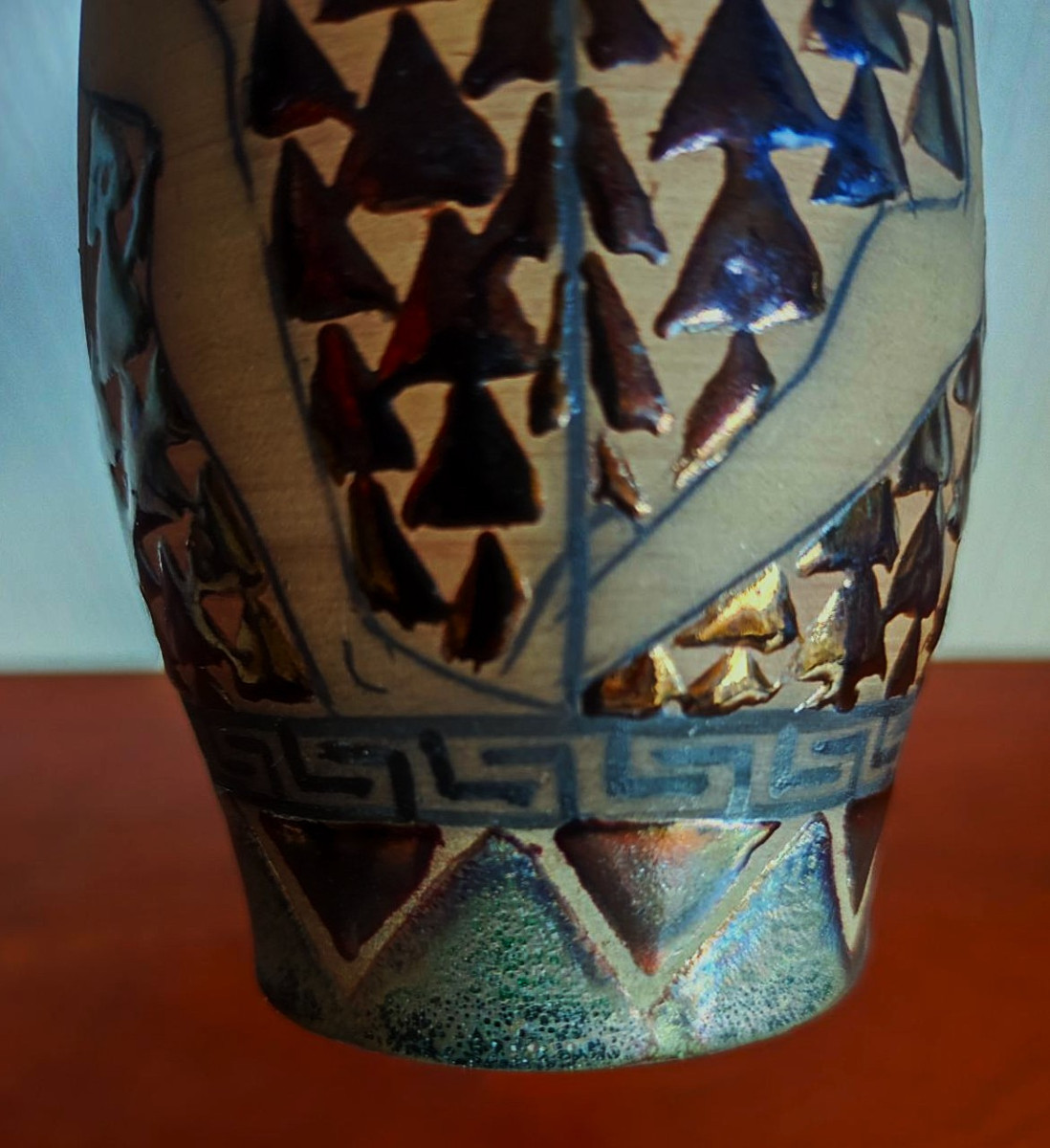 Vase décor néogrec de Pierre Almès chez BACS Golfe Juan ~1922. Barol, Ciboure, Massier Floutier-photo-4