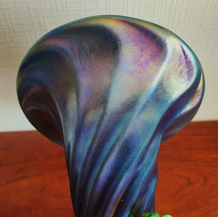 Loetz (1880-1940) Large Cobalt Vase Signed C.1900 Austria, Art Nouveau, Gallé, Daum Koenig-photo-3