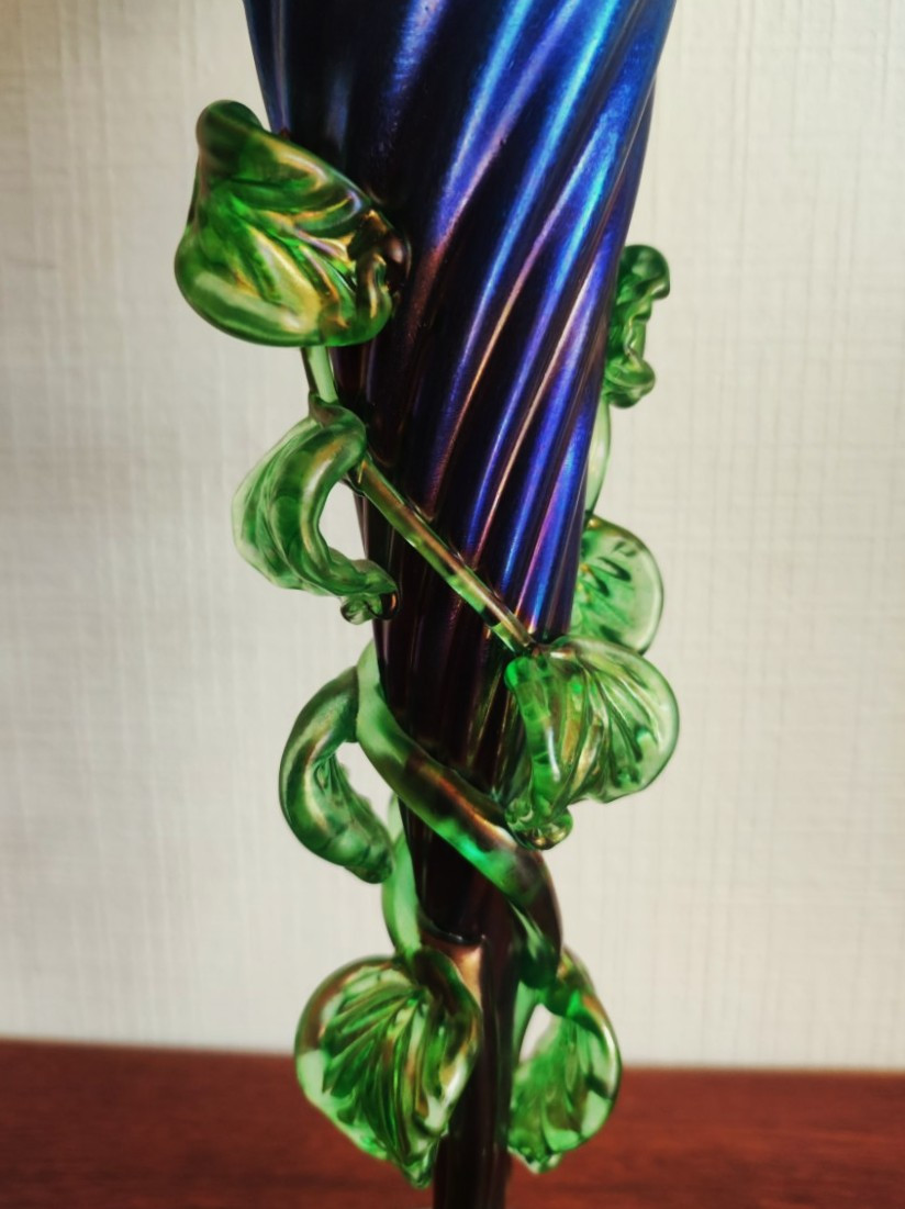 Loetz (1880-1940) Large Cobalt Vase Signed C.1900 Austria, Art Nouveau, Gallé, Daum Koenig-photo-1