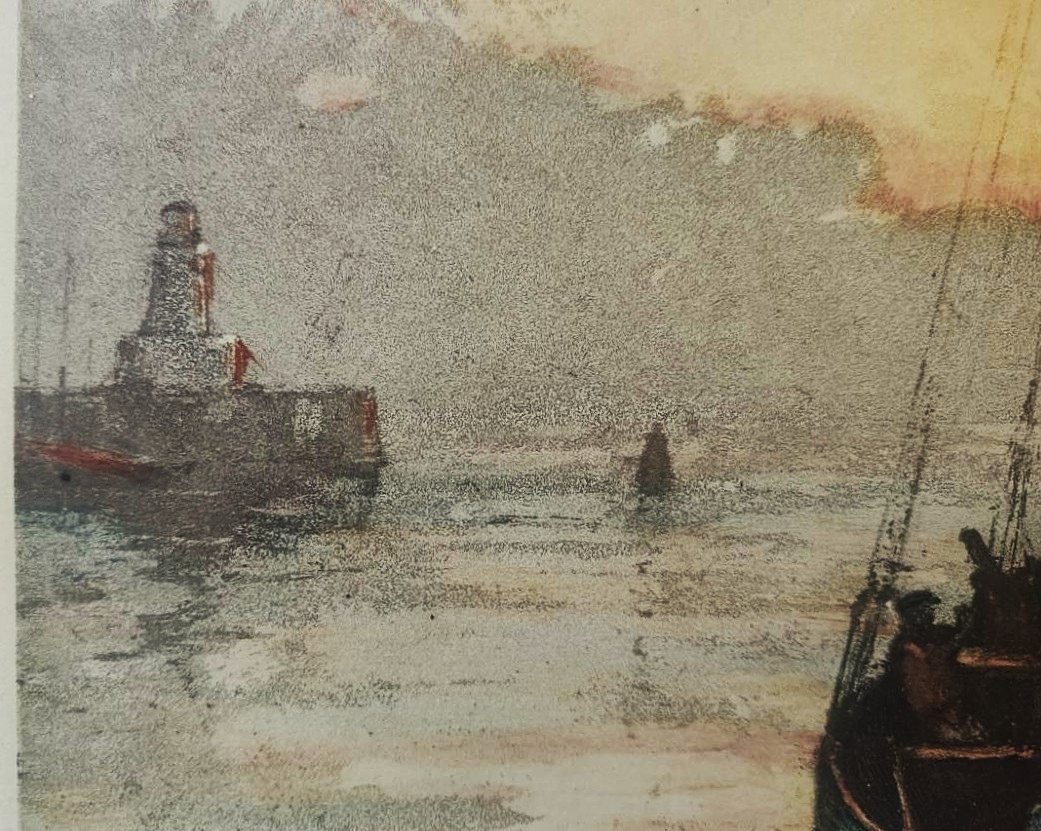 Henri Callot (1875-1956) Tuna Boats In The Port Of Ile d'Yeu. La Rochelle, Peintre De La Marine....-photo-4