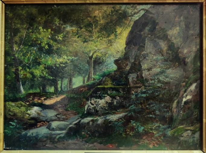 Ernest Hareux (1847-1909) Boulder, Creuse. Crozant School, Grenoble, Dauphiné, Guétal-photo-2