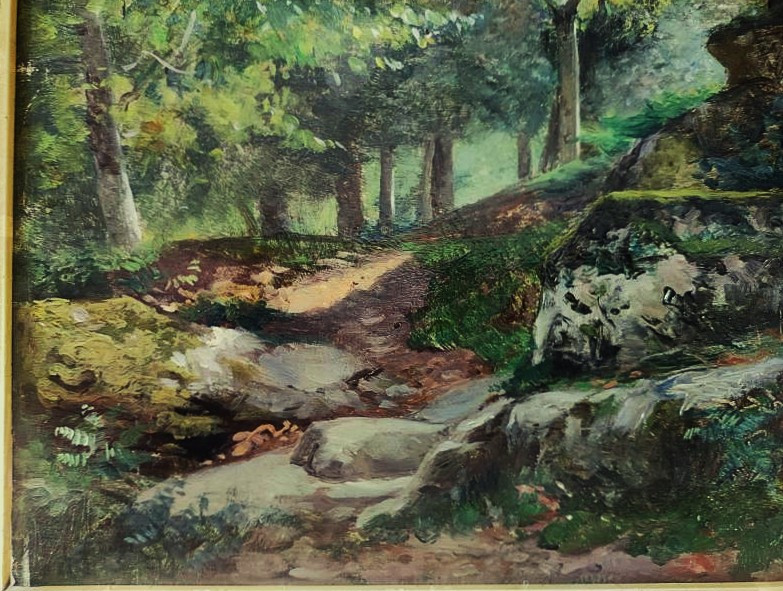 Ernest Hareux (1847-1909) Boulder, Creuse. Crozant School, Grenoble, Dauphiné, Guétal-photo-1