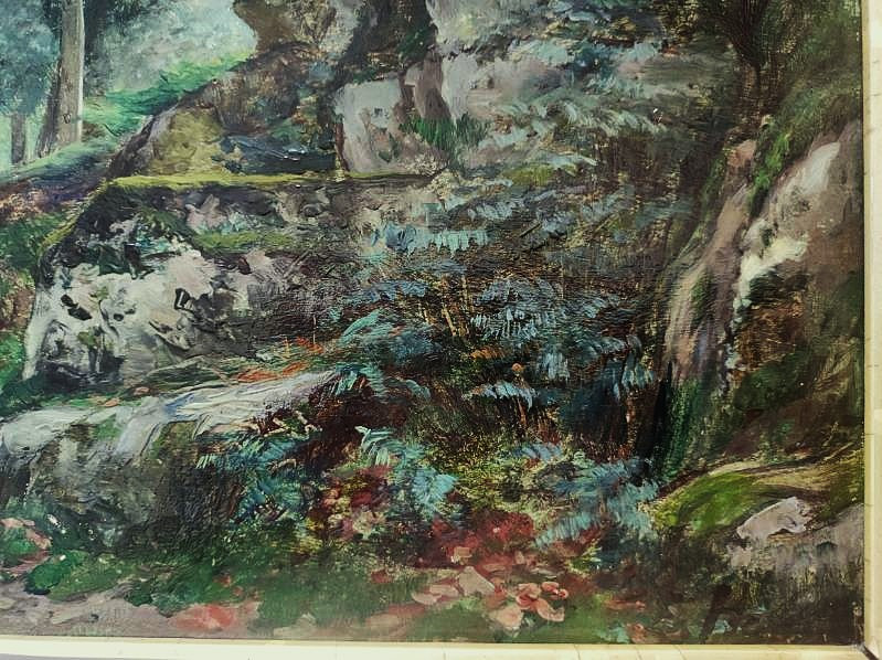 Ernest Hareux (1847-1909) Boulder, Creuse. Crozant School, Grenoble, Dauphiné, Guétal-photo-2