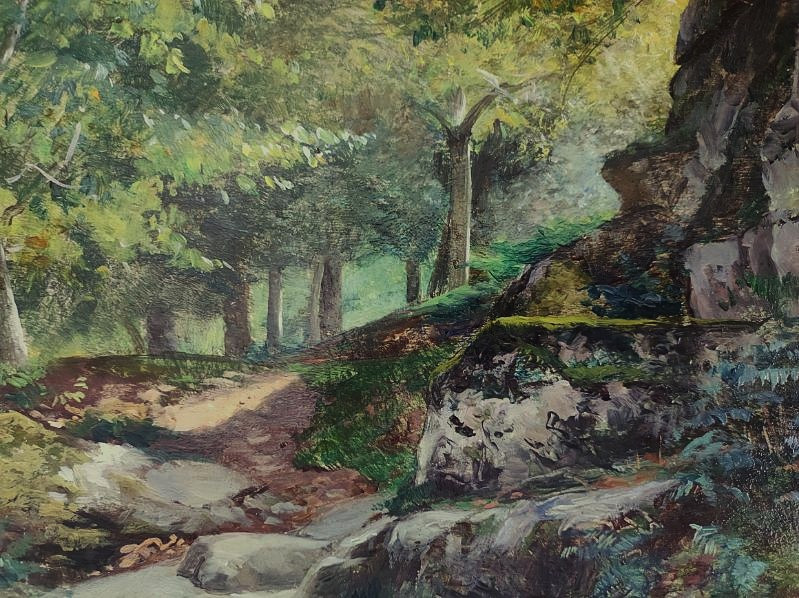 Ernest Hareux (1847-1909) Boulder, Creuse. Crozant School, Grenoble, Dauphiné, Guétal-photo-3