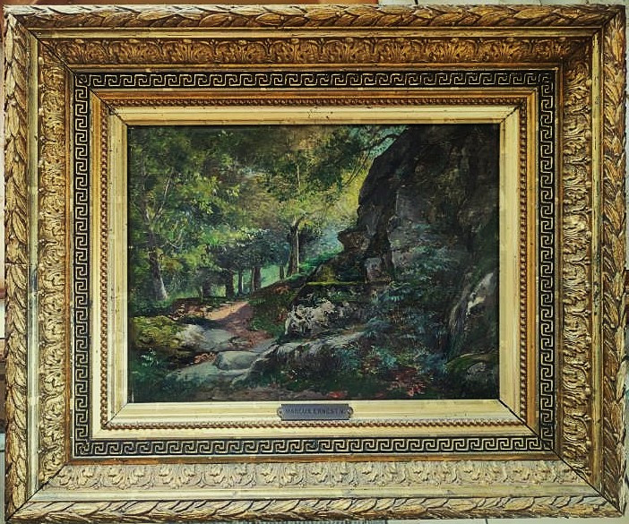 Ernest Hareux (1847-1909) Boulder, Creuse. Crozant School, Grenoble, Dauphiné, Guétal