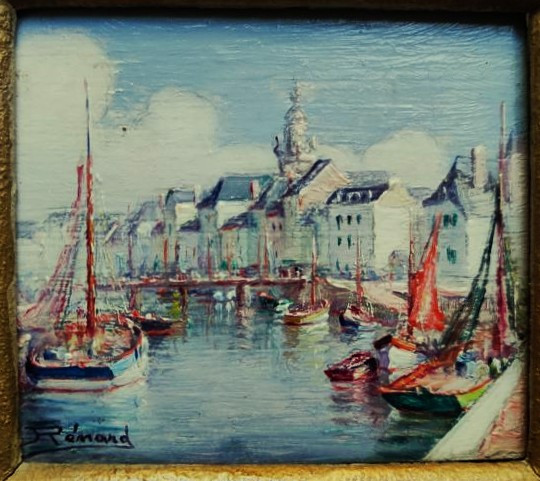 Raymond ENARD ( 1902/1982) Port de La Rochelle. Miniature. Ile de Ré, Charente, Suire, Balande-photo-2